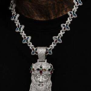 Icy Multi Colored Clover Pendant 20inch